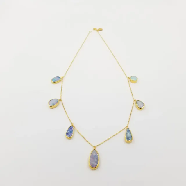 Our Dve Blue Opal choker oro opale blu argento