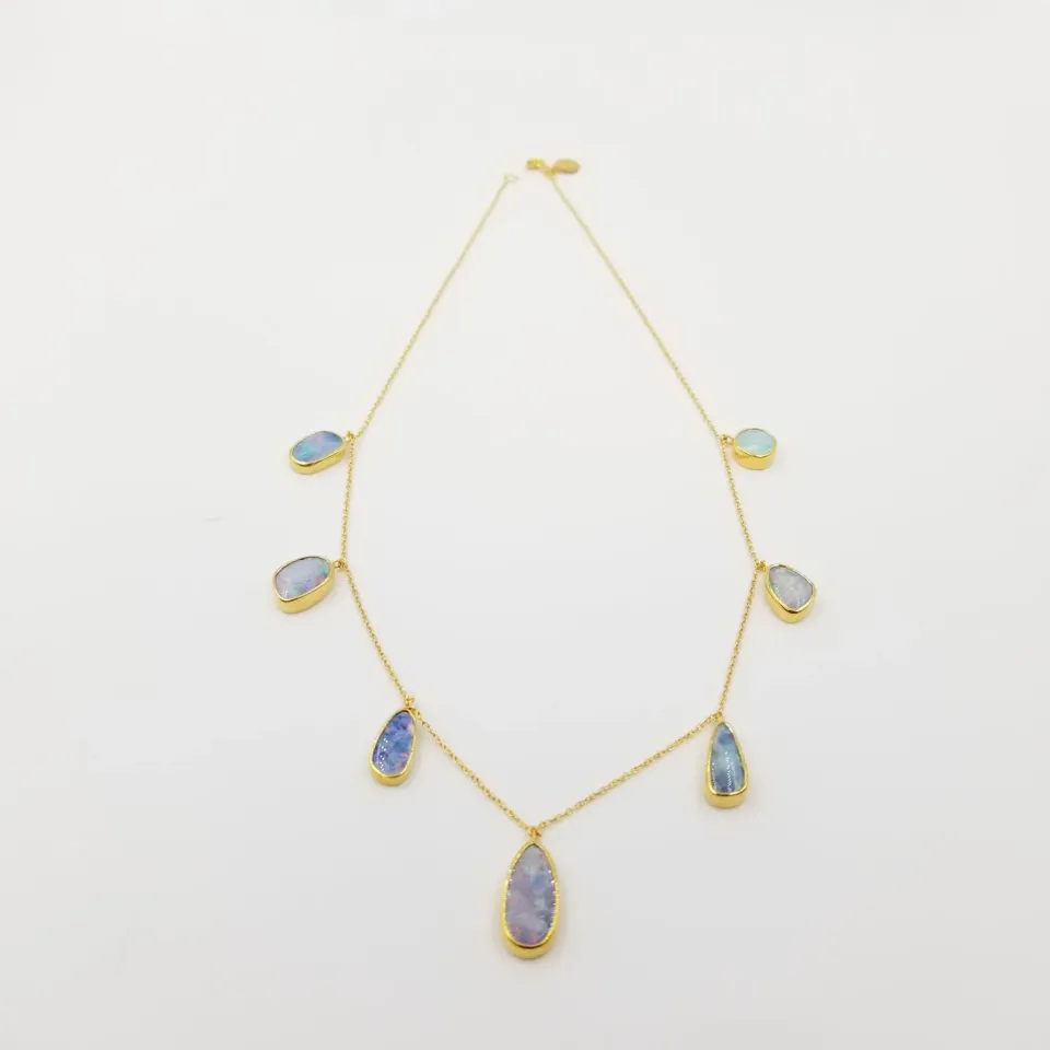 Our Dve Blue Opal choker oro opale blu argento