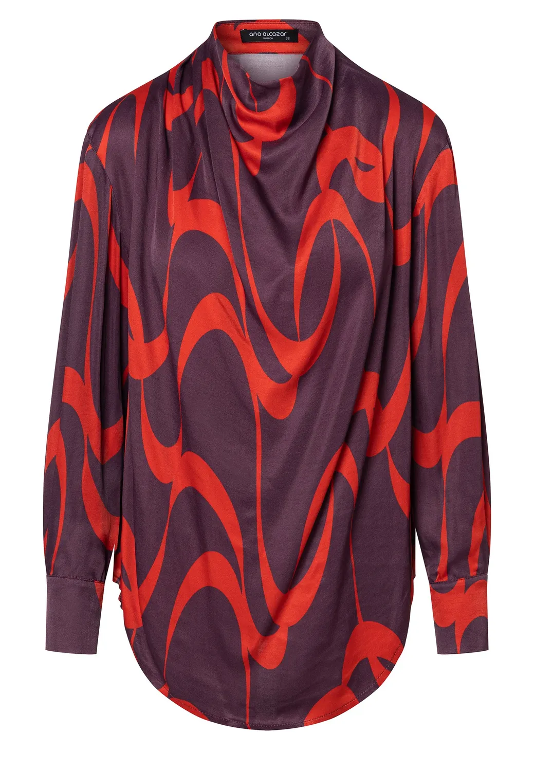 Ana Alcazar Elbonis blusa scollo drappeggiato fantasia onde