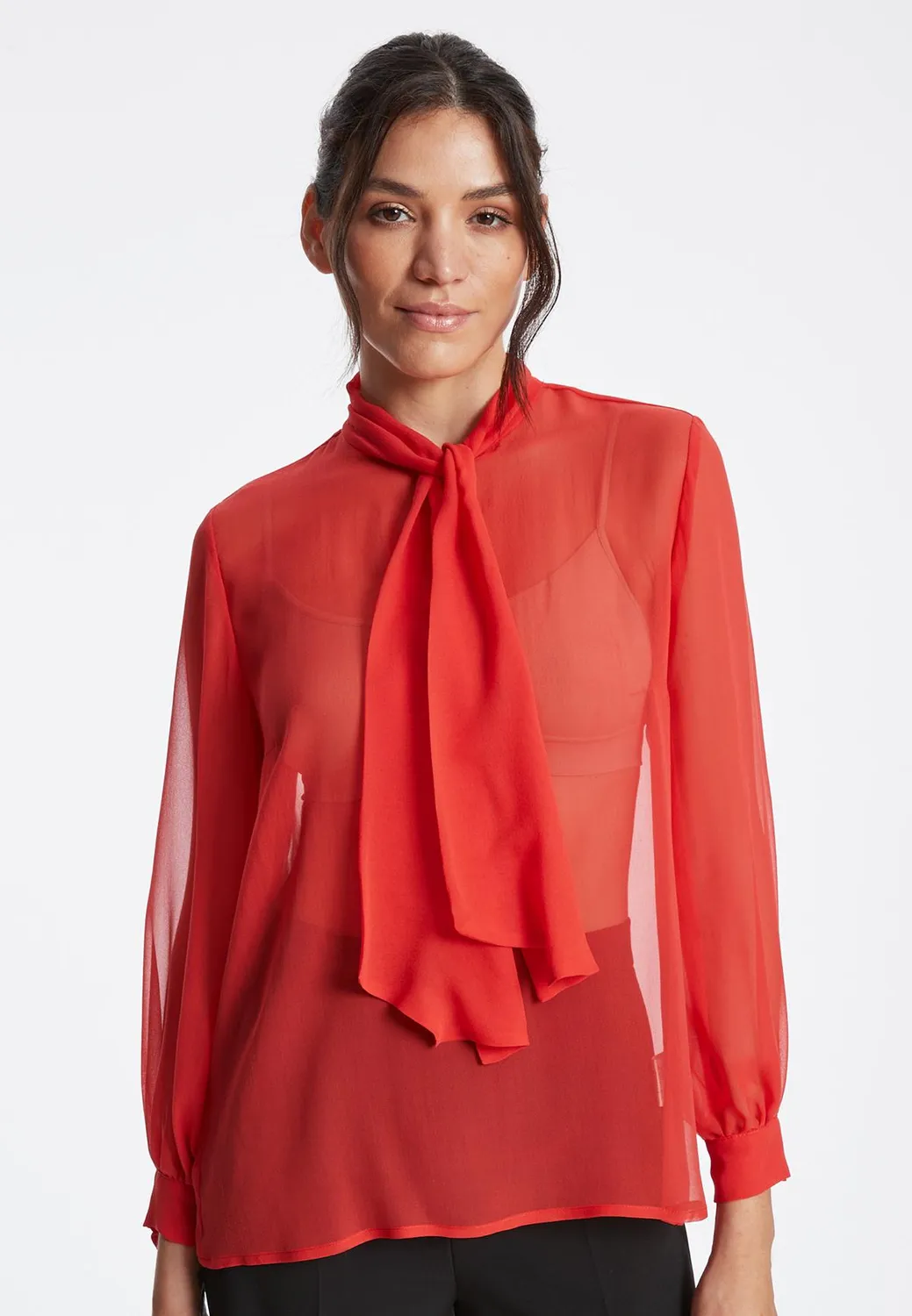 Ana Alcazar Zerona camicetta chiffon rossa