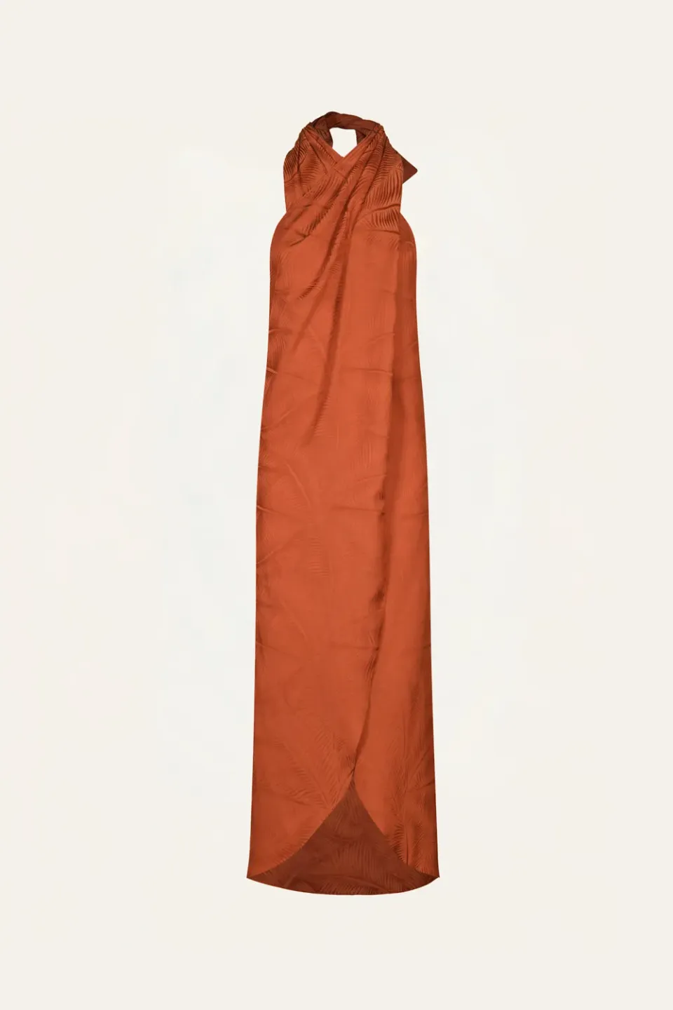 Johanna Ortiz Silent Water top halter jacquard ruggine