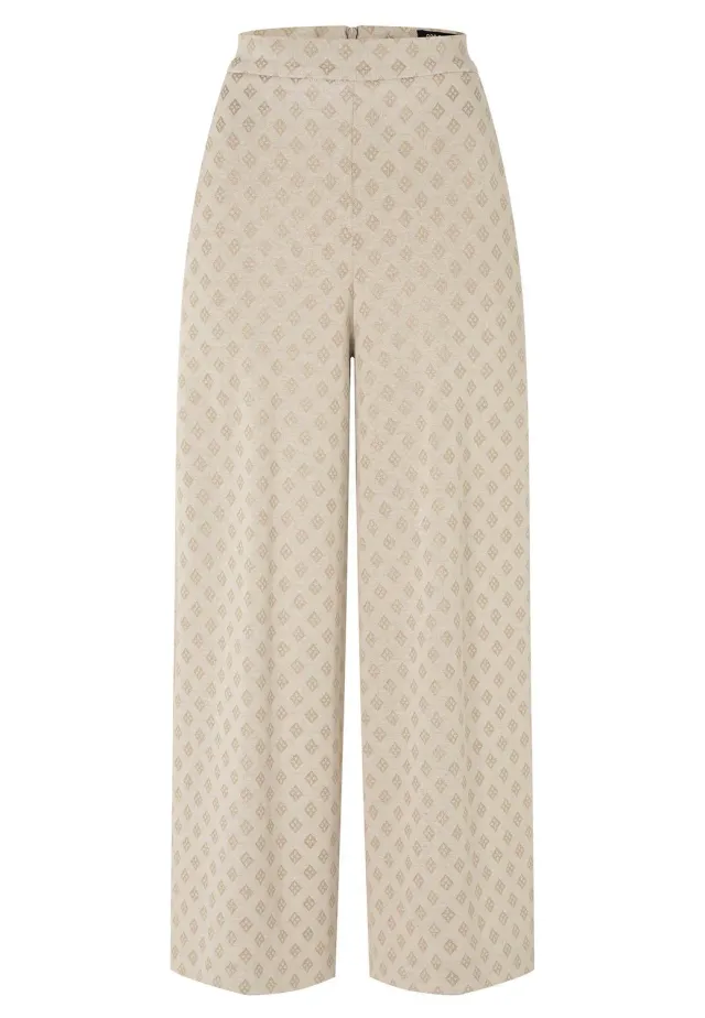 Ana Alcazar Hemmy Pantaloni Culotte Beige Quadri 7/8