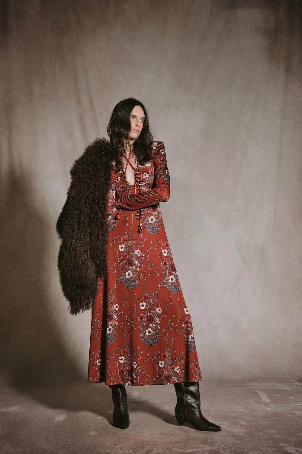 Johanna Ortiz Festive Performance abito rosso jersey