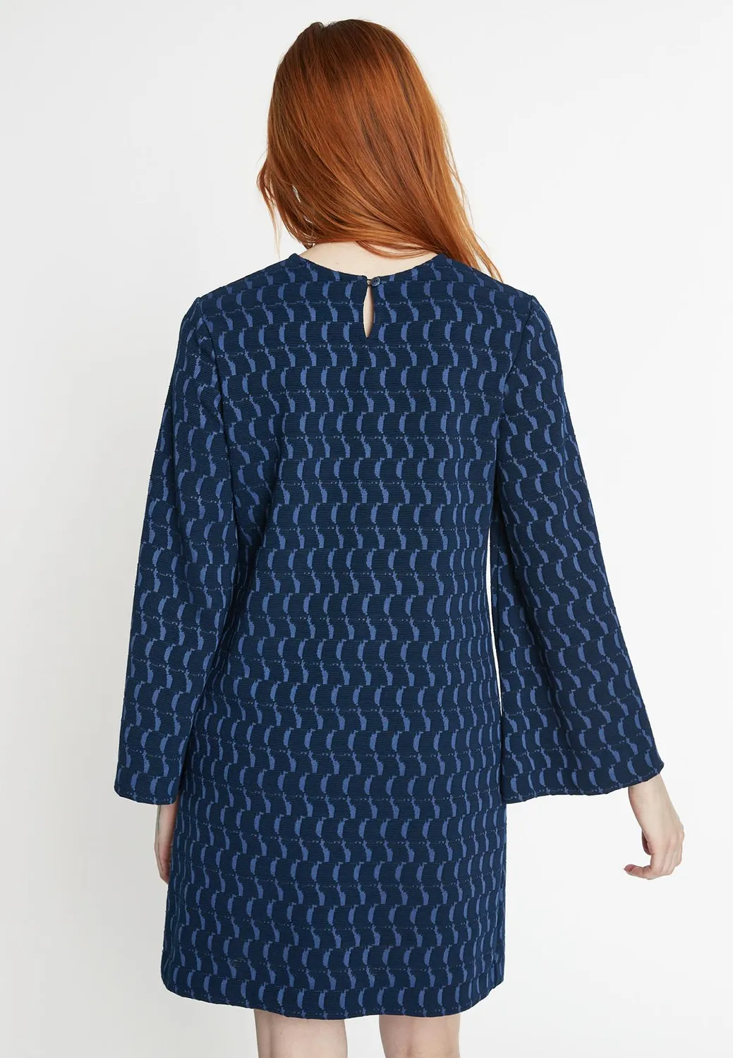Ana Alcazar Siwora abito corto jacquard blu