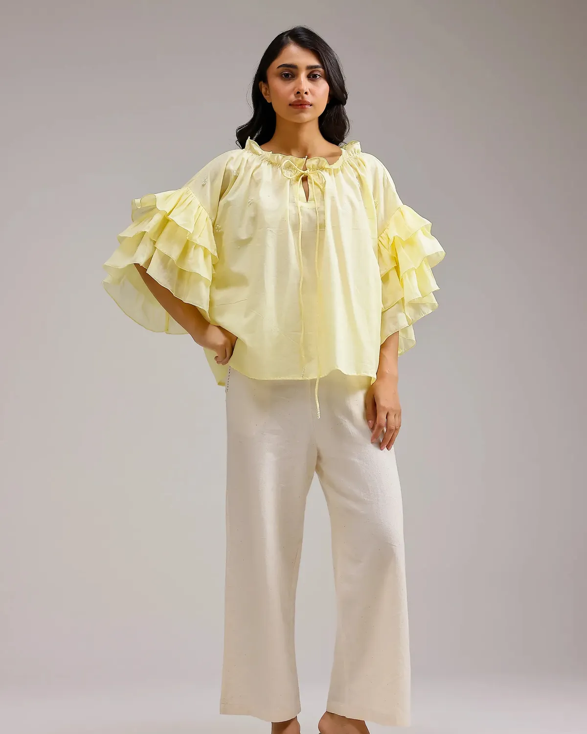 Our Dve Whisper top giallo limone taglia unica