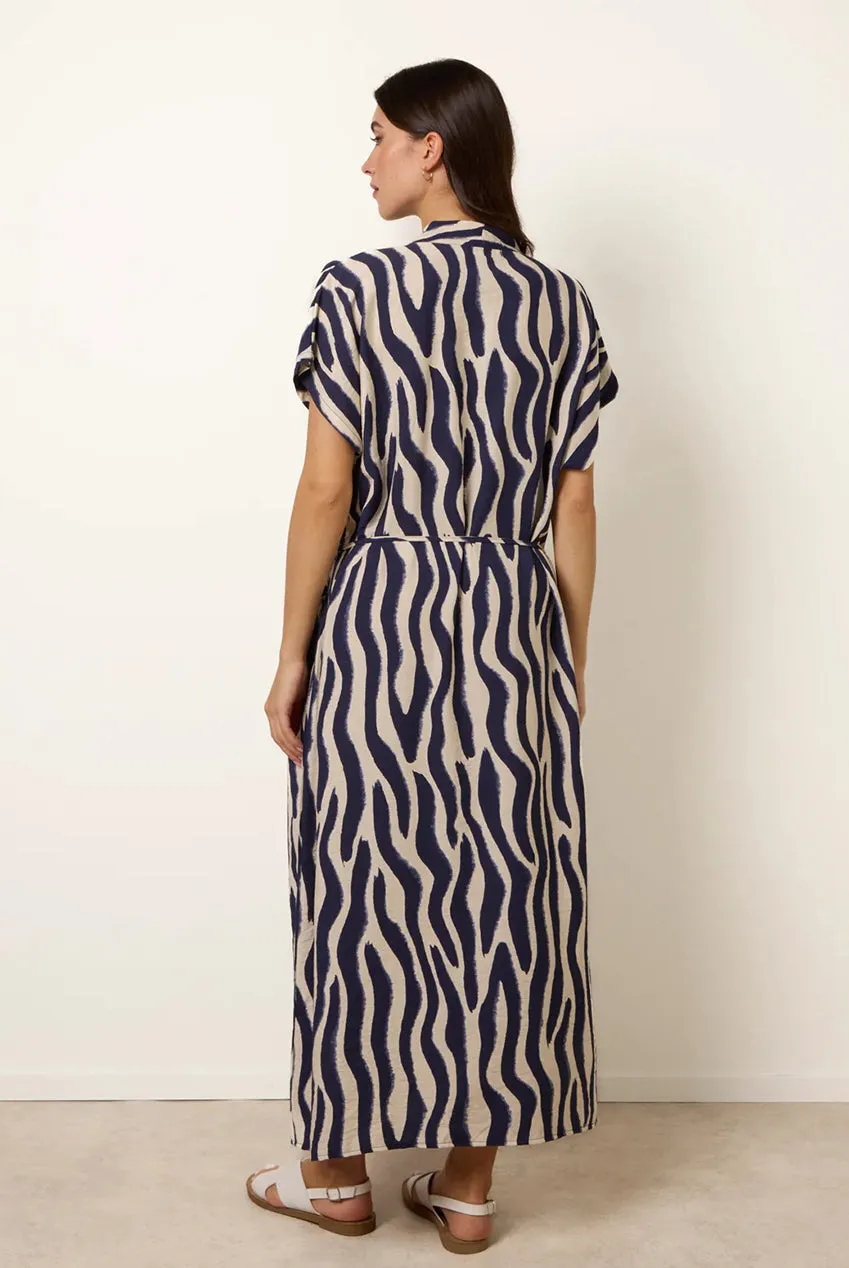 Goddiva Blue Vanilla abito zebrato blu navy taglia unica