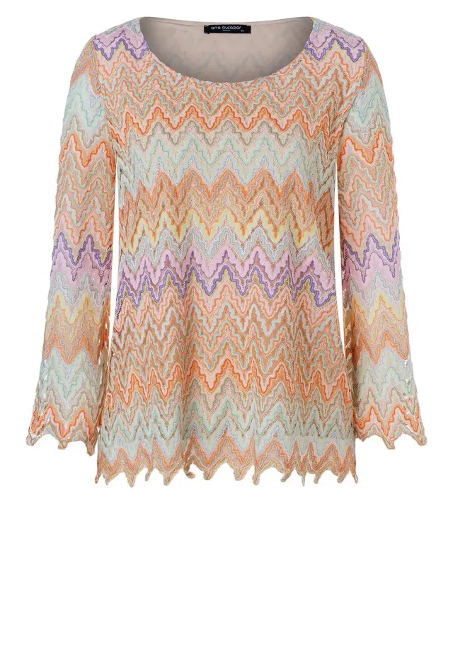Ana Alcazar Zecoa top maniche lunghe traforato pastel