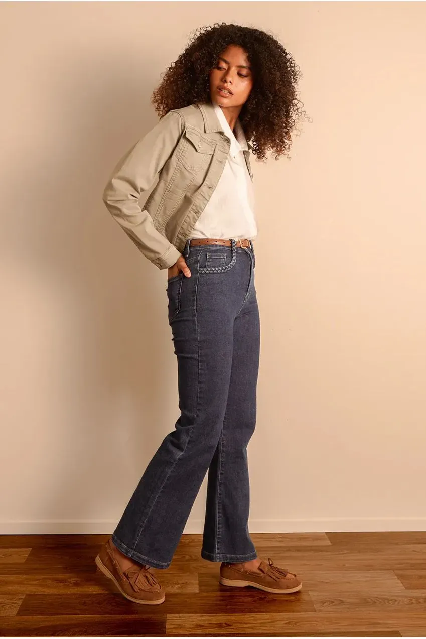 Blue Vanilla Pocket Rope Jeans Blu Denim Elasticizzato Flare