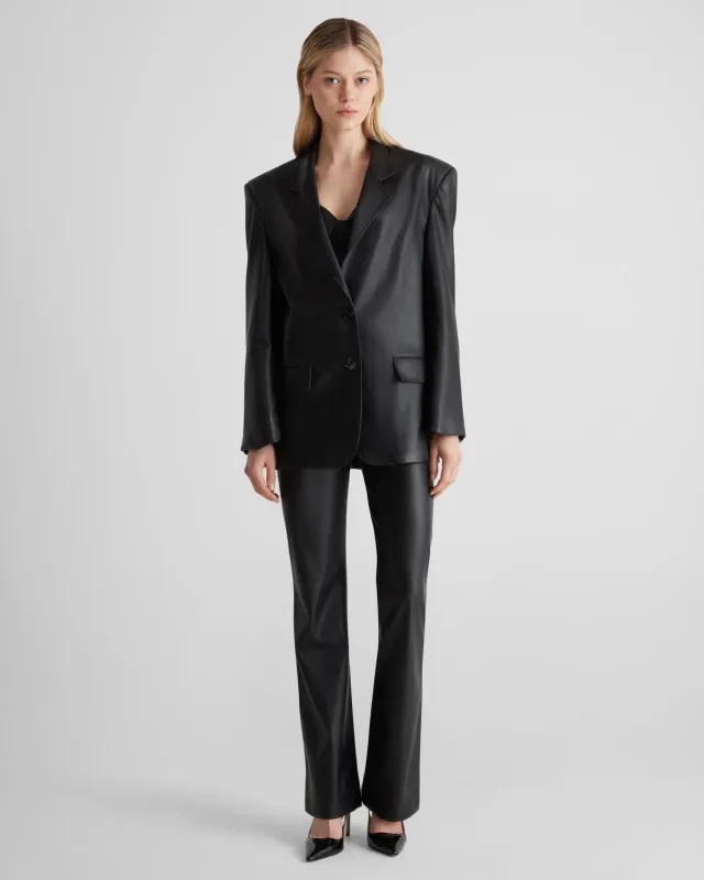 Violante Nessi Alviani blazer nero eco-pelle oversize