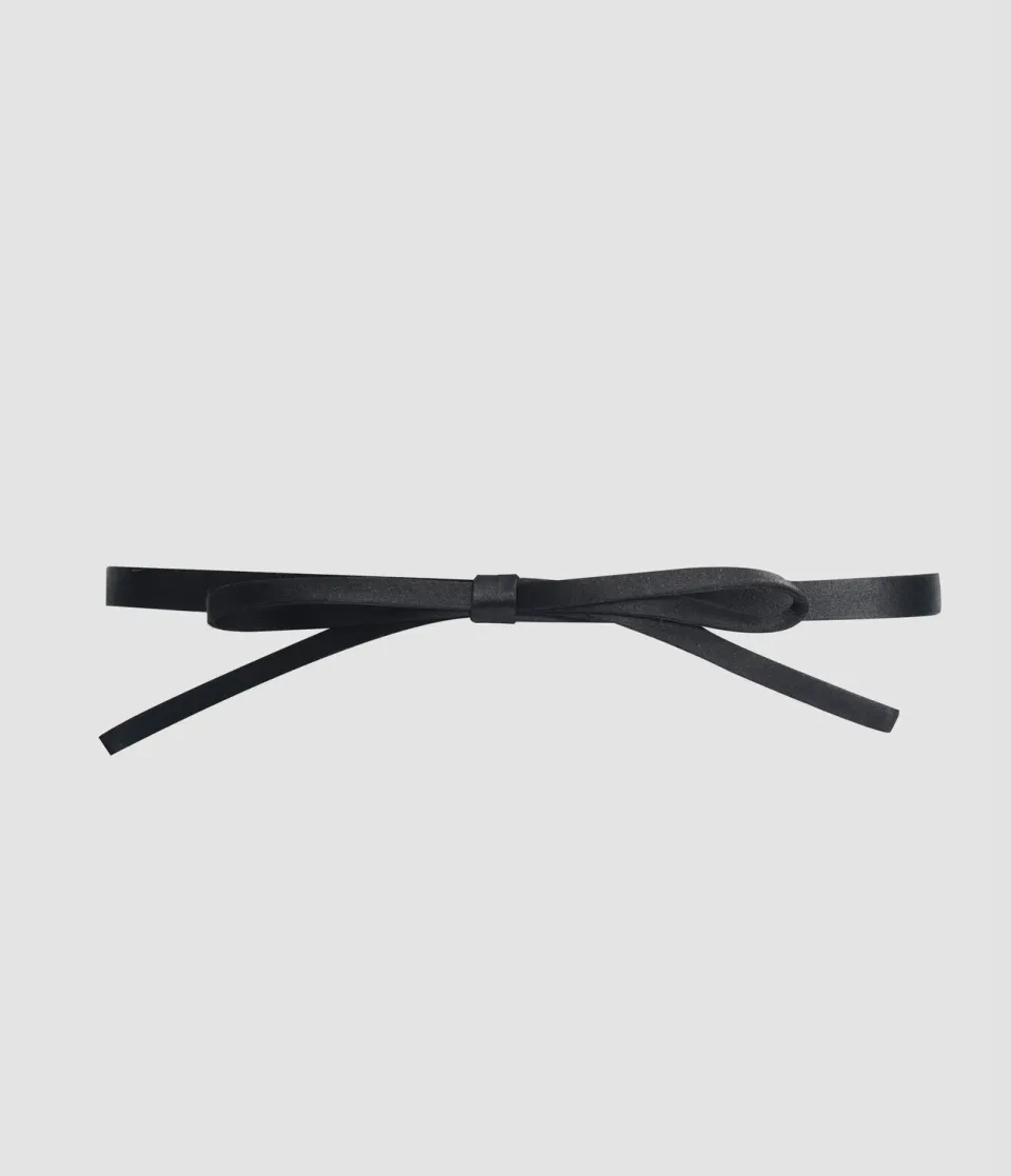Erdem Narrow Bow cintura raso nero con fiocco