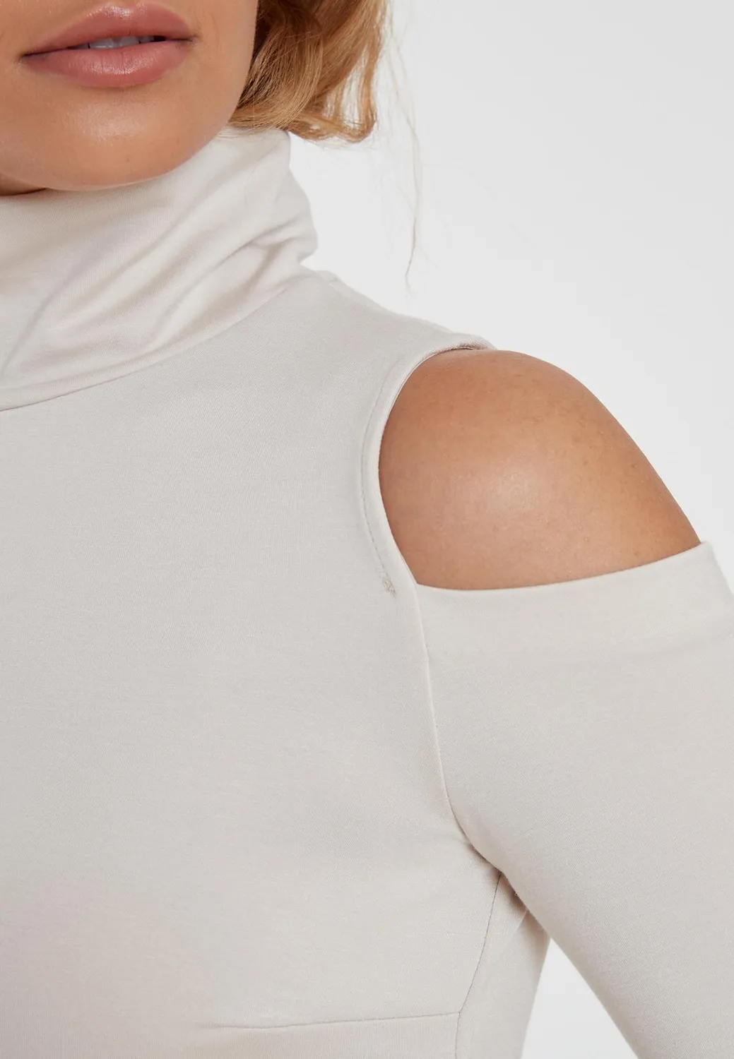 Ana Alcazar Sensy top jersey bianco cut-out