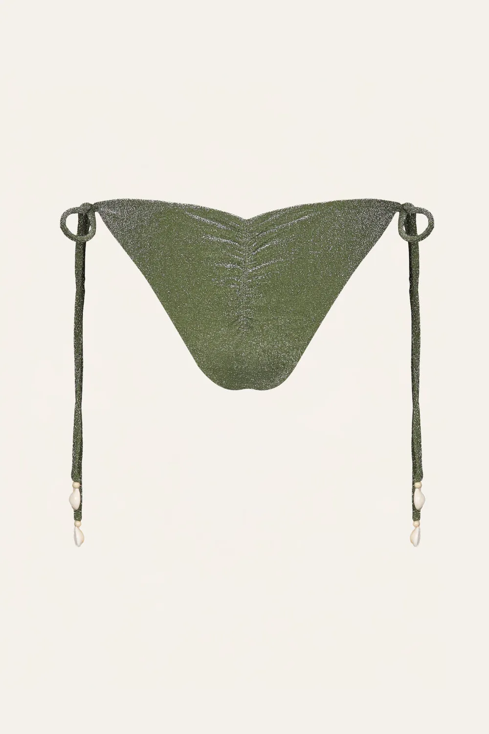 Johanna Ortiz Sagrado slip bikini lacci verde lurex