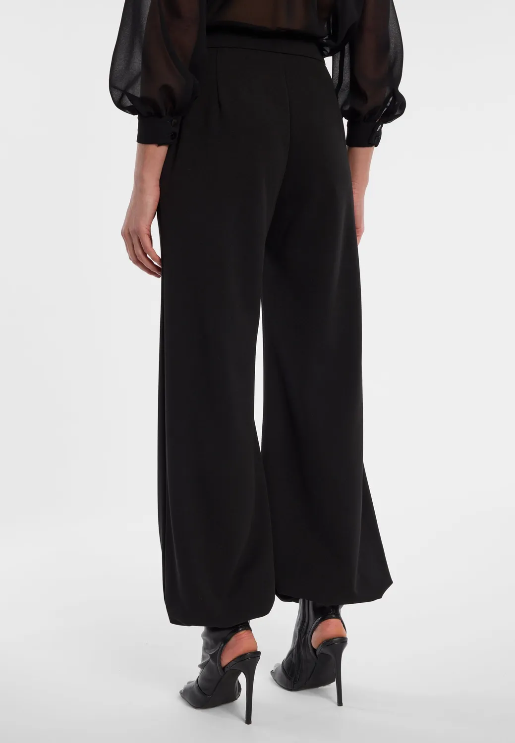 Ana Alcazar Ephosa pantaloni neri gamba ampia