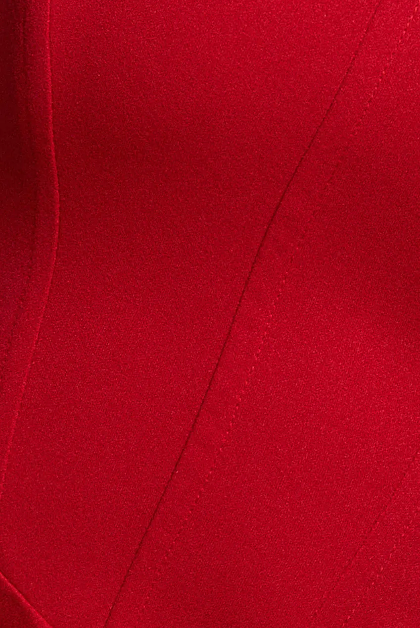 Goddiva Jessica Rabbit Abito Maxi Rosso Sirena