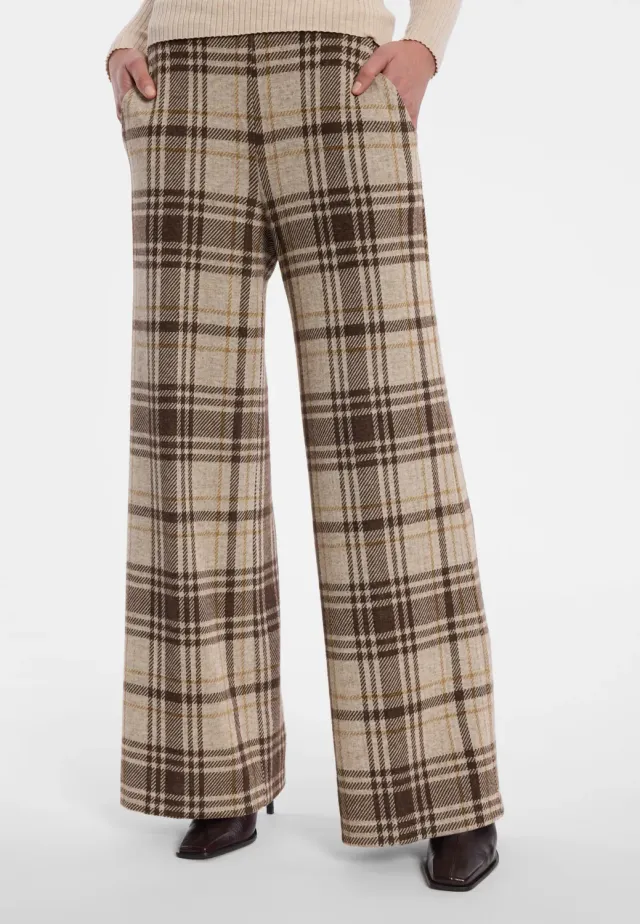 Ana Alcazar Emina pantaloni Marlene quadri beige