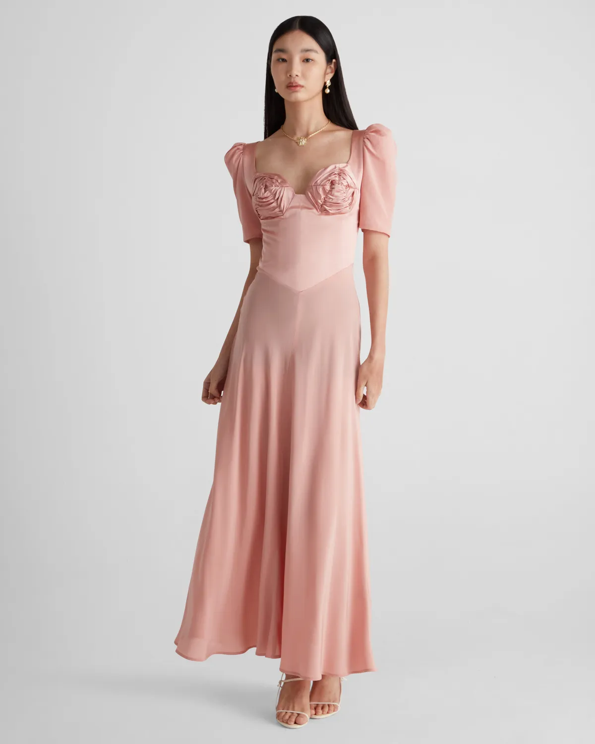 Violante Nessi Baccarat abito rosa raso seta