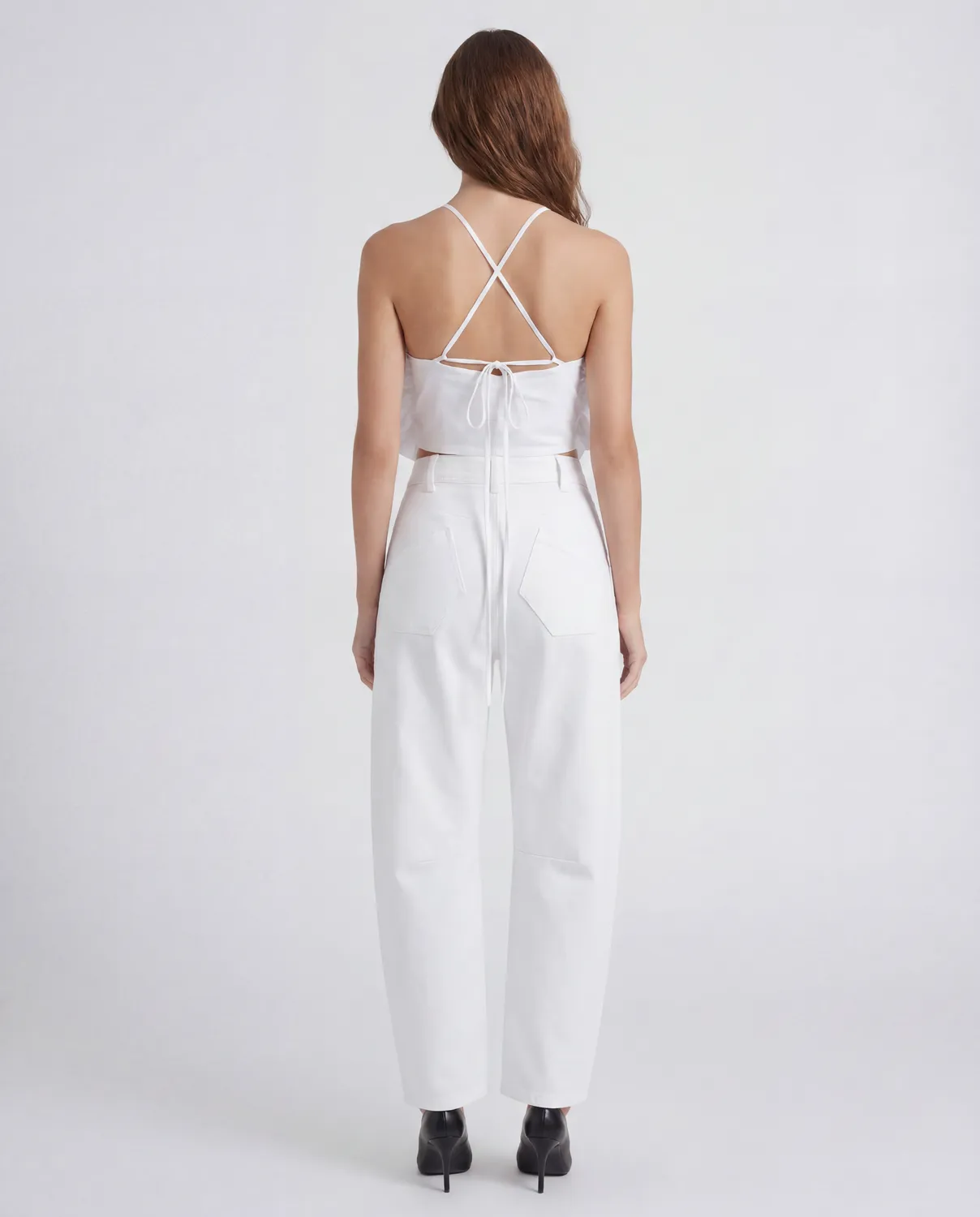 Violante Nessi Royal top bianco cotone elasticizzato
