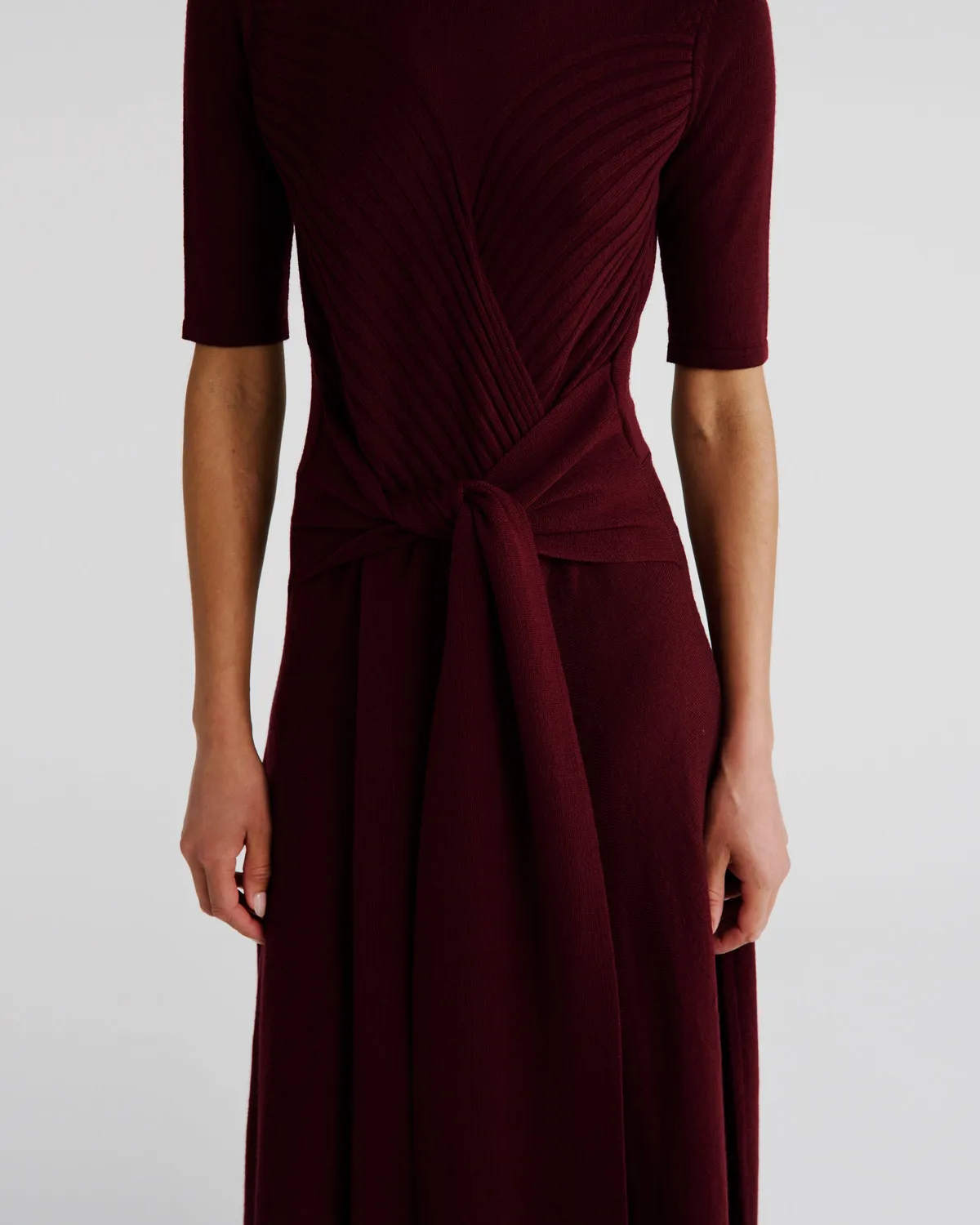 Violante Nessi Takashi abito maglia bordeaux lana merino