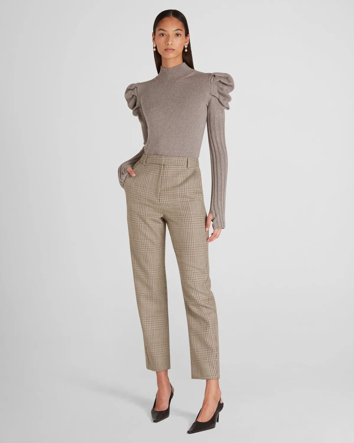 Violante Nessi Vittorio maglione taupe merino Cashwool