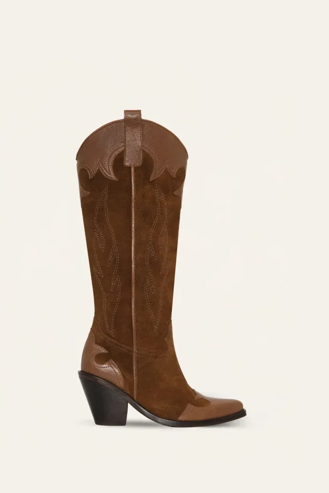 Johanna Ortiz Western Legacy stivali cammello pelle 7cm
