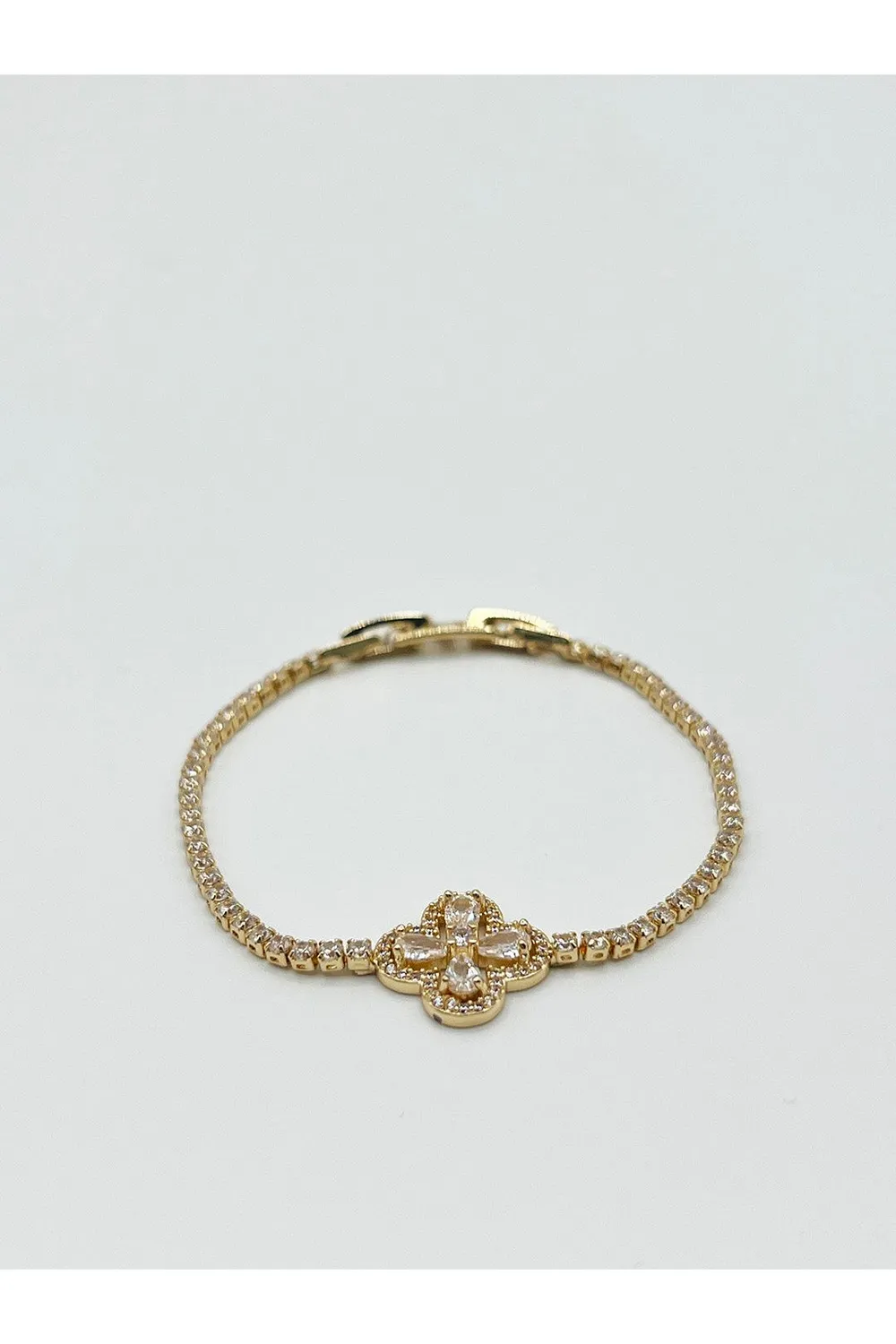 SVNX Clover bracciale oro quadrifoglio pietre