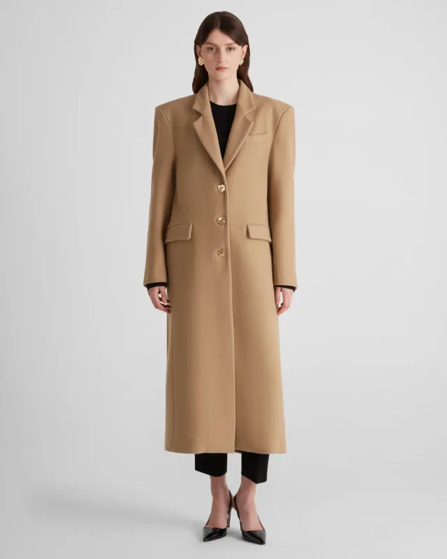 Violante Nessi Verga cappotto beige in cashmere lana