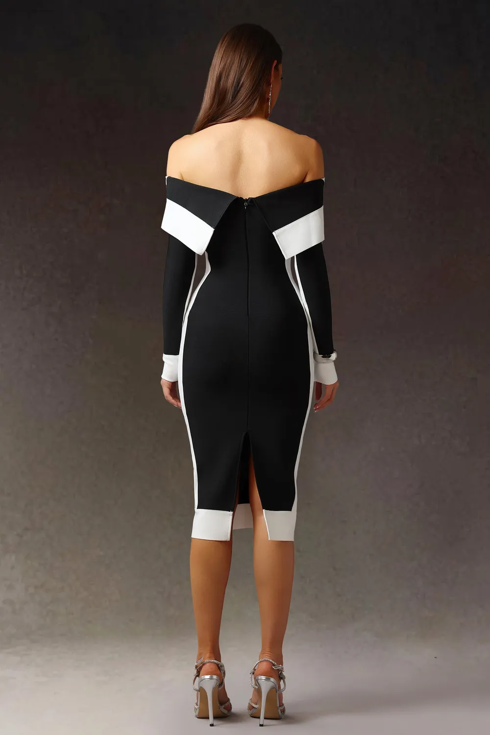 Bella Barnett Mattey abito midi nero bandage