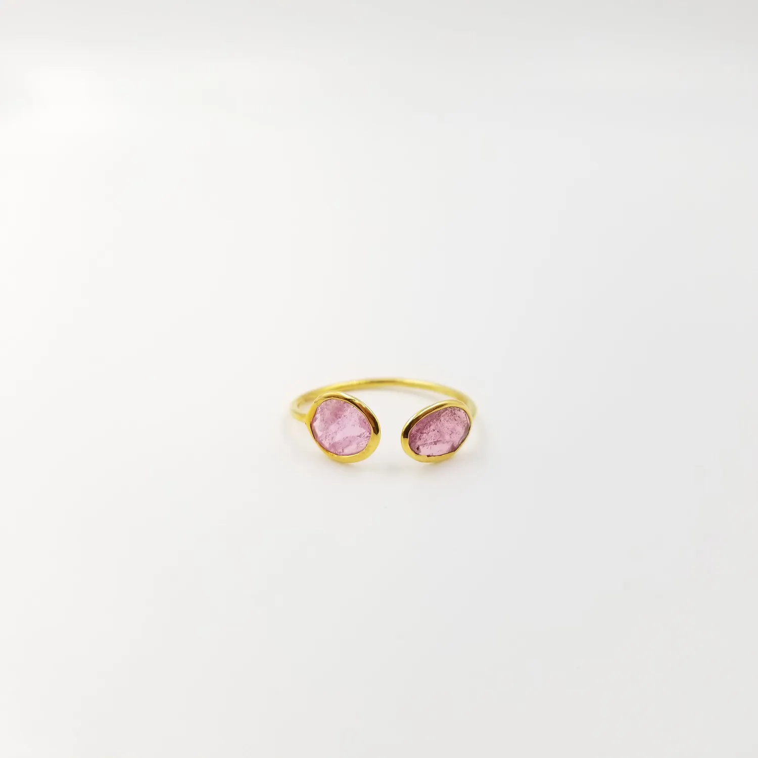 Our Dve 2 Stone Tourmaline anello oro misura 7