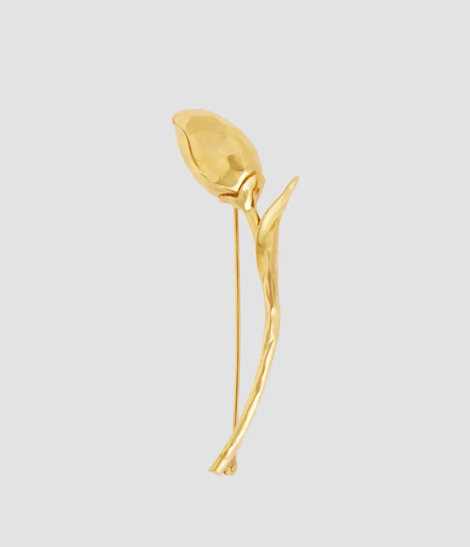 Erdem Bloom spilla bocciolo oro argento 8 cm