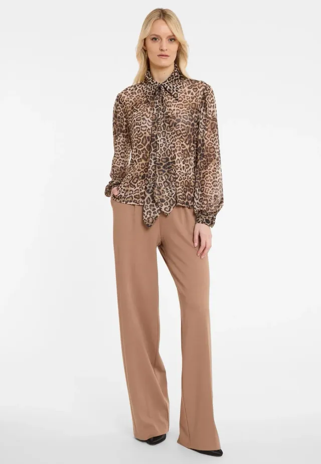 Ana Alcazar Aylea Camicetta Leopardata Fiocco