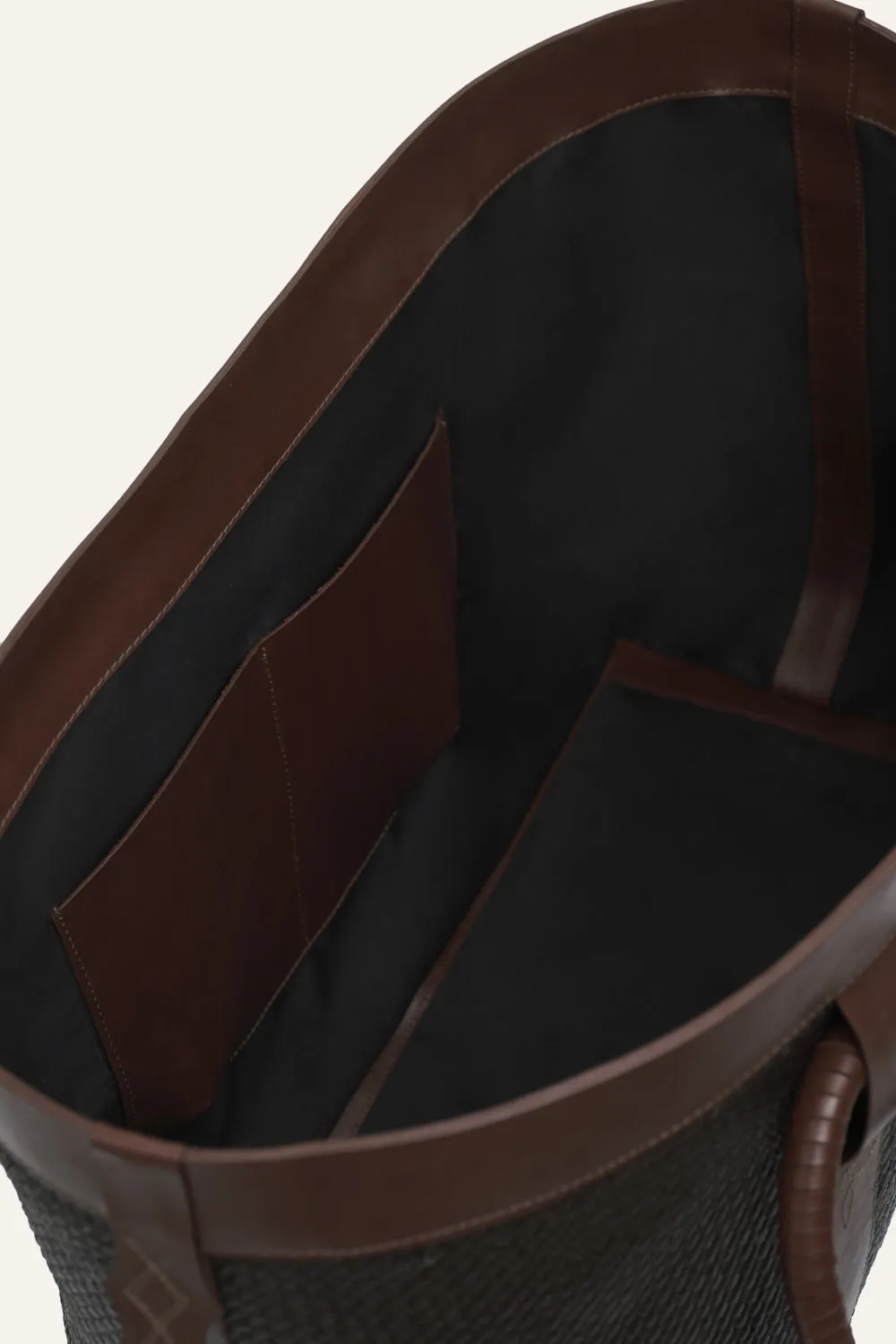 Johanna Ortiz Wind Traveler borsa tote paglia nera