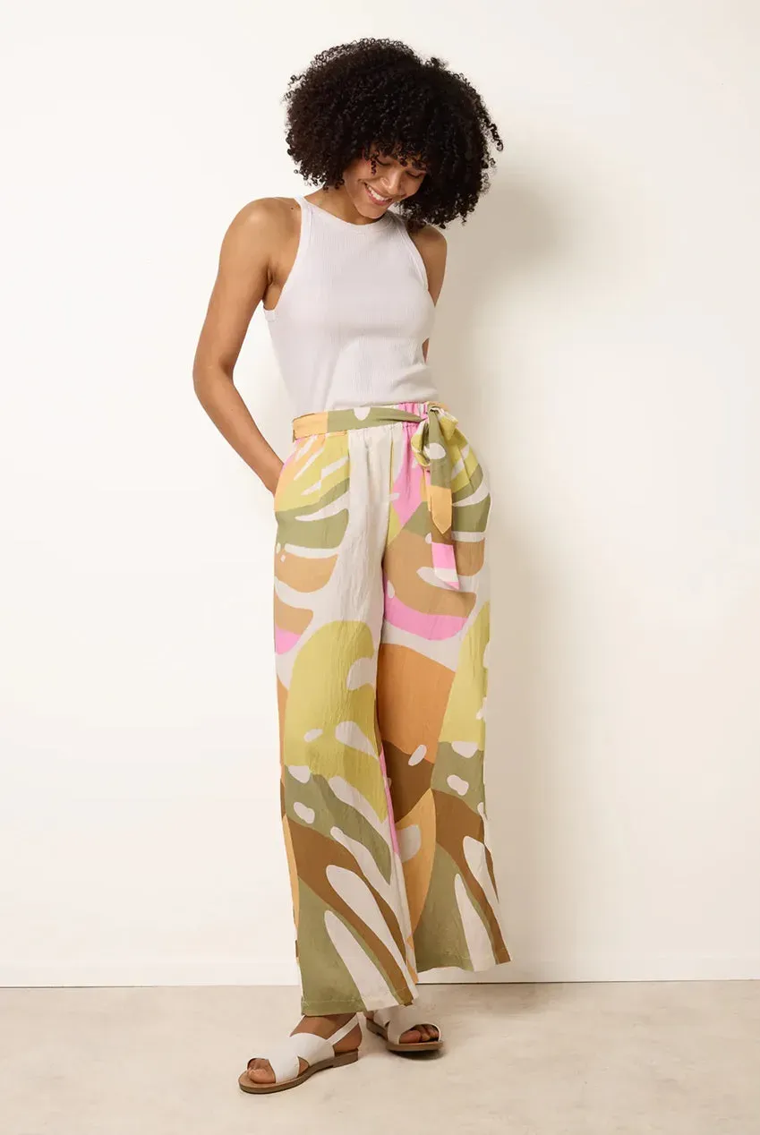 Blue Vanilla Paper Bag Wide Leg pantaloni multicolor viscose