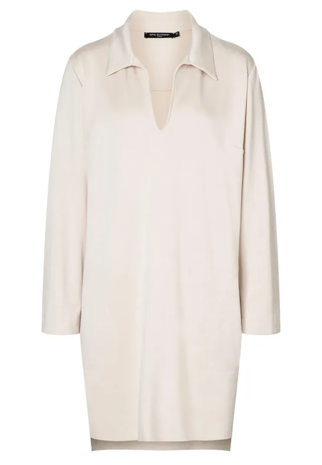 Ana Alcazar Hecani Abito Jersey Bianco Tasche Ufficio