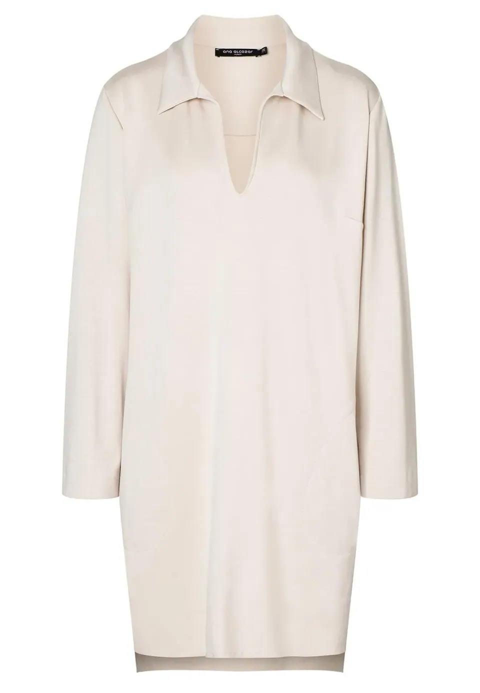 Ana Alcazar Hecani Abito Jersey Bianco Tasche Ufficio