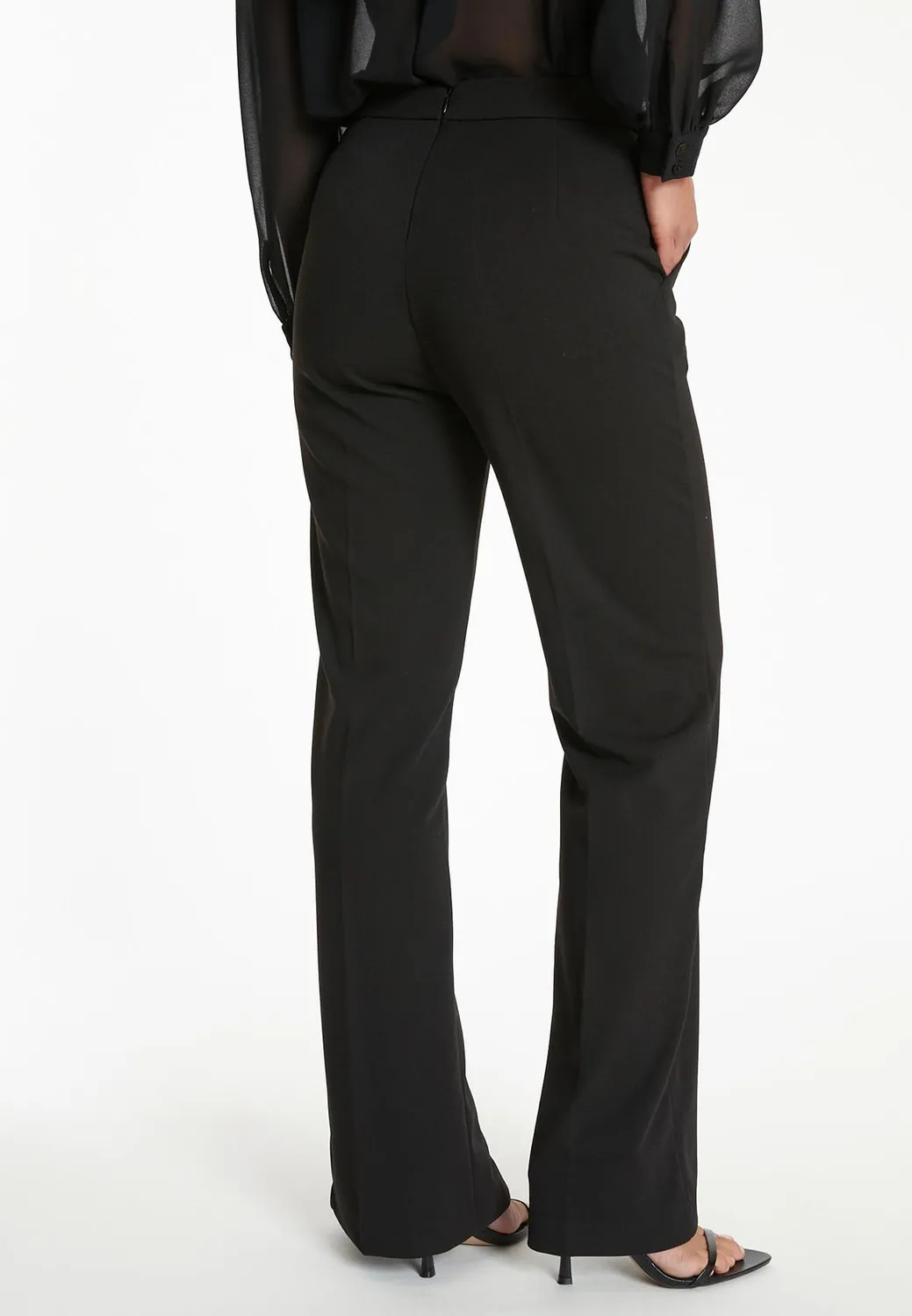 Ana Alcazar Tably pantaloni neri eleganti spacco orlo