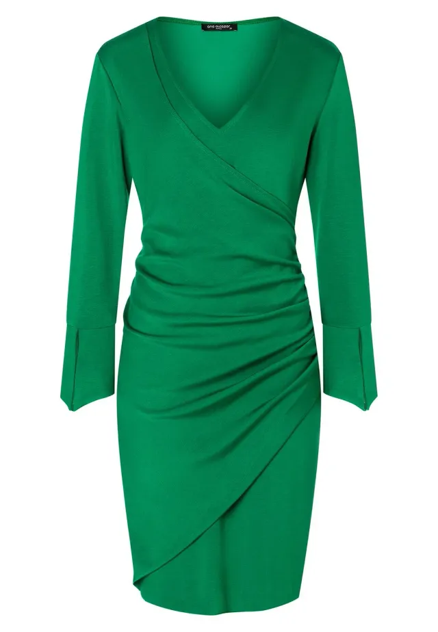 Ana Alcazar Mekosi abito tubino verde drappeggiato