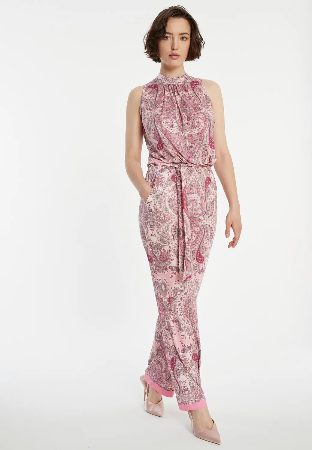 Ana Alcazar Zipala tuta rosa stampa paisley