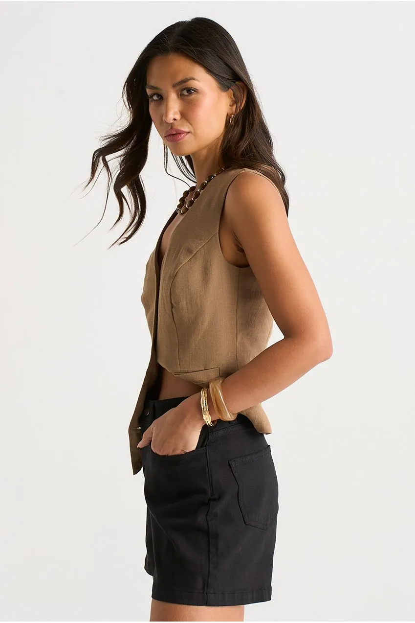 Gini London Black Denim Shorts Corti Neri Cinque Tasche