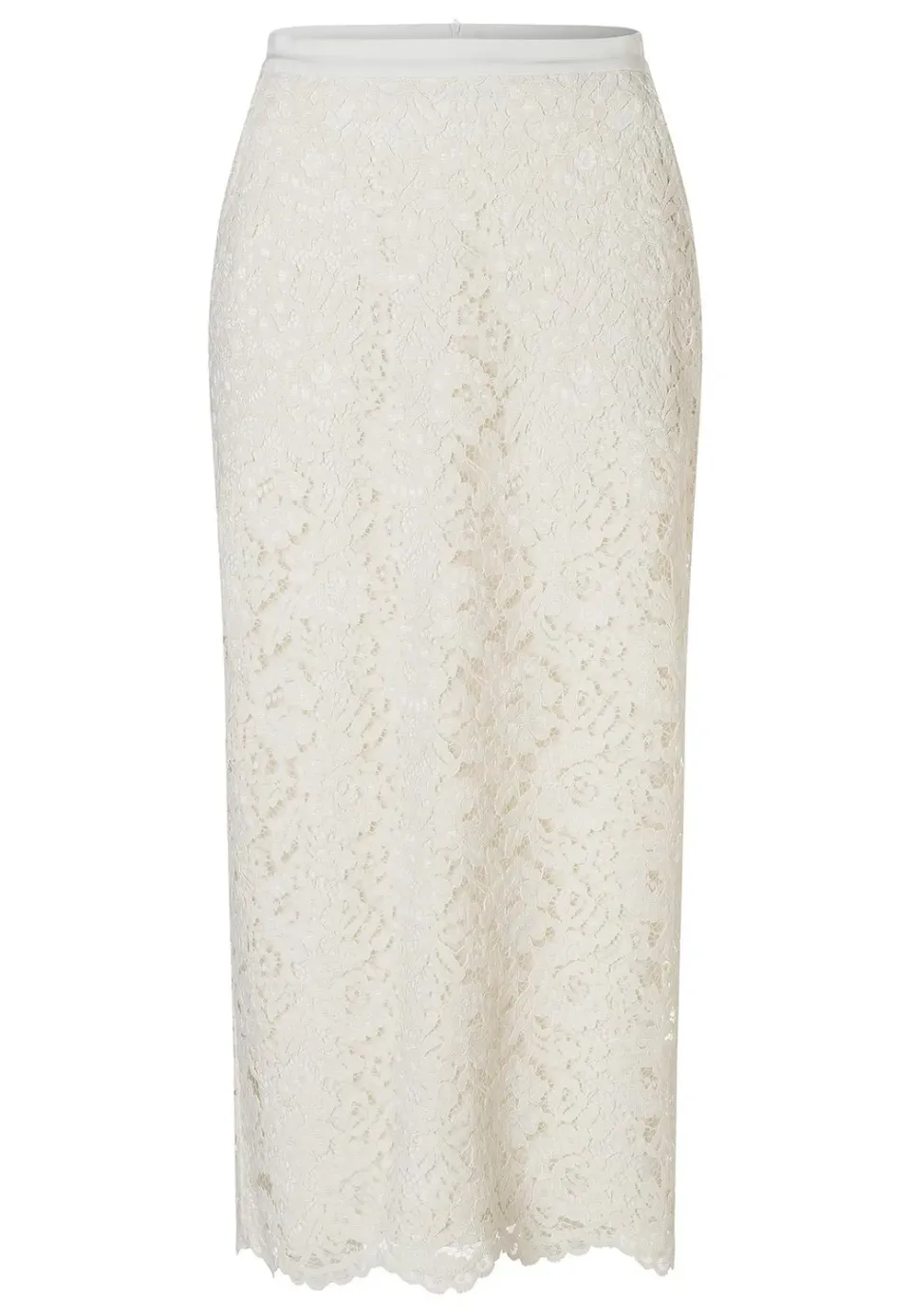 Ana Alcazar Sahiny gonna pizzo bianca midi