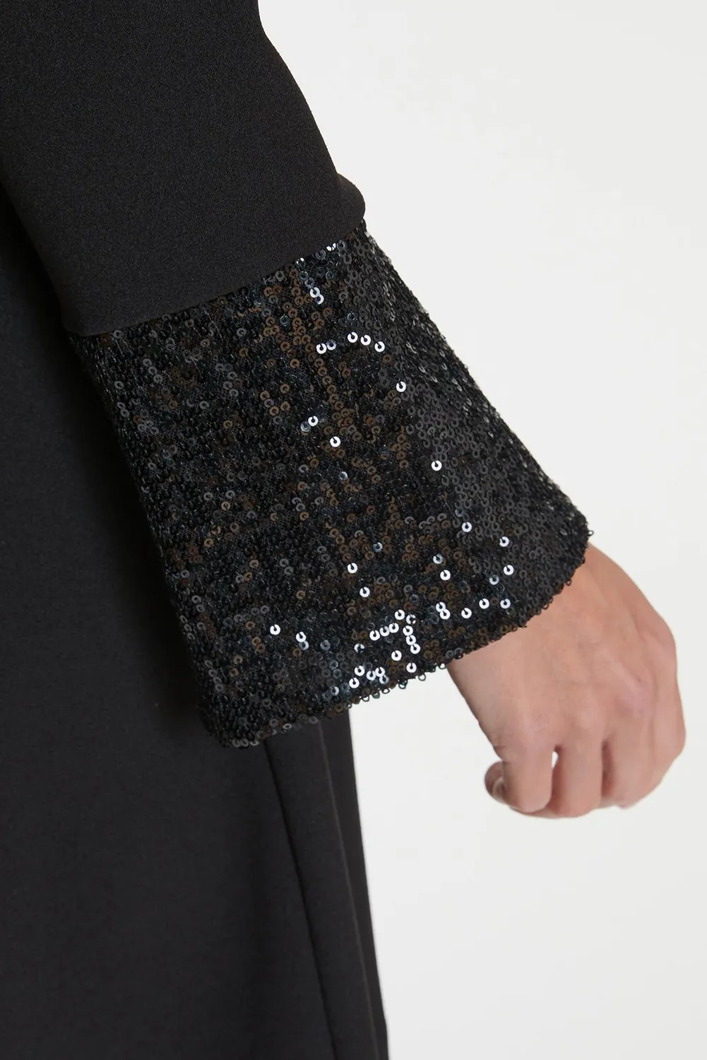 Ana Alcazar Tafena abito paillettes nero sera