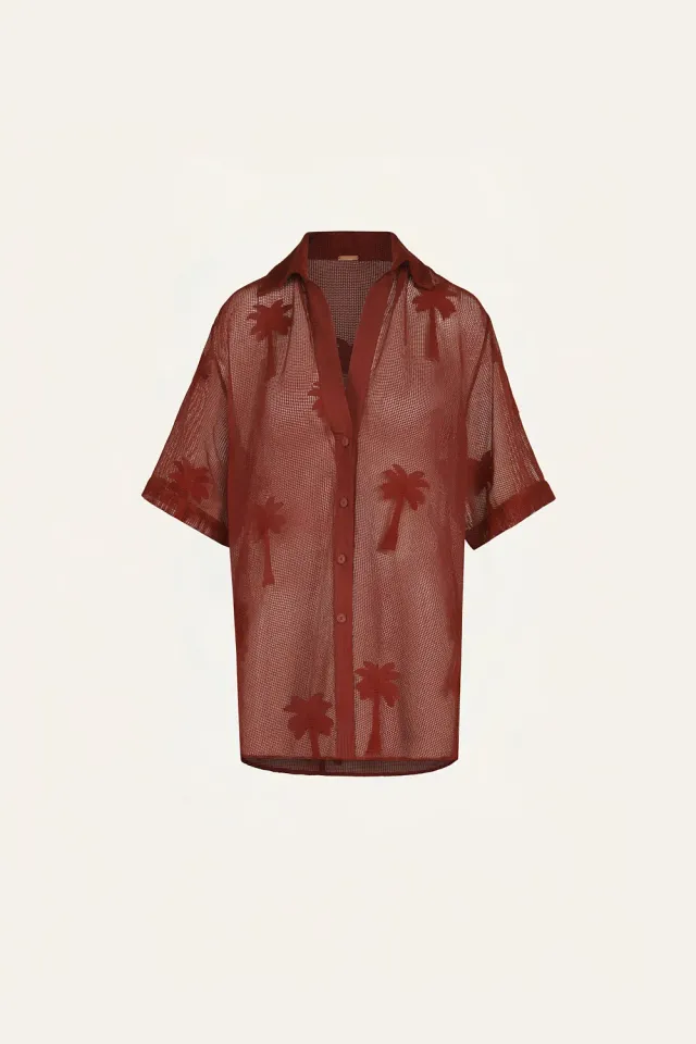 Johanna Ortiz Salty Promises camicia marsala cotone