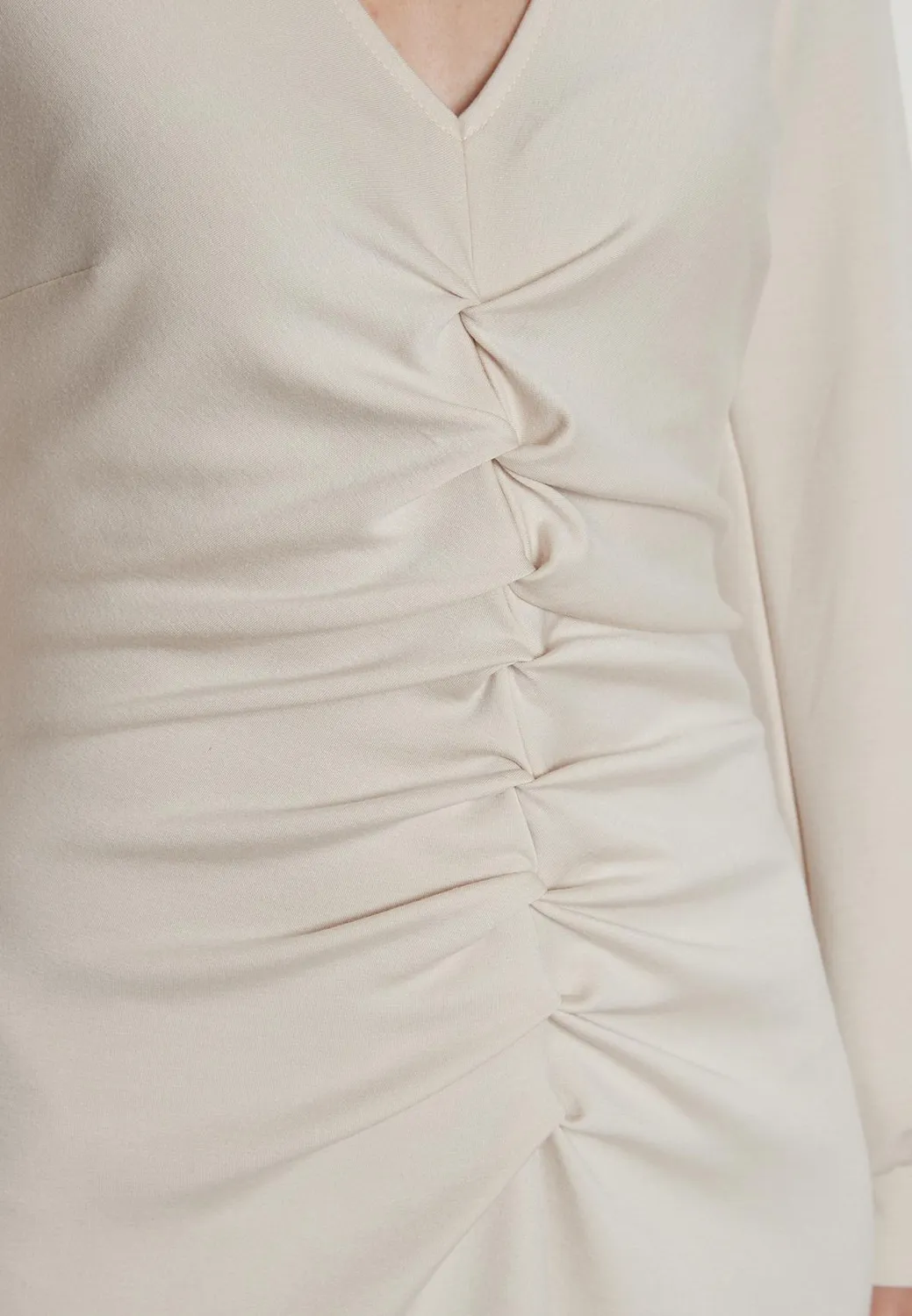 Ana Alcazar Hefari abito midi bianco scollo V spacco