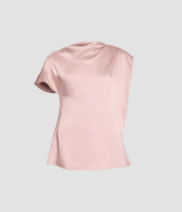 Erdem Satin Draped top raso scollo drappeggiato
