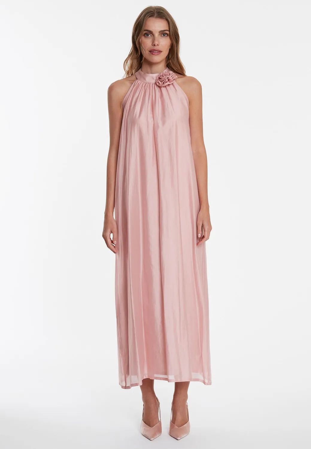 Ana Alcazar Wakasy abito maxi rosa cerimonia
