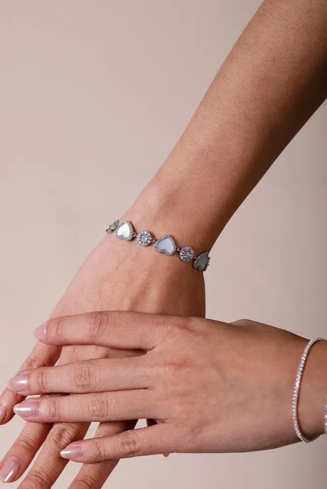SVNX Bracciale Argento Cuore Diamante Regalo