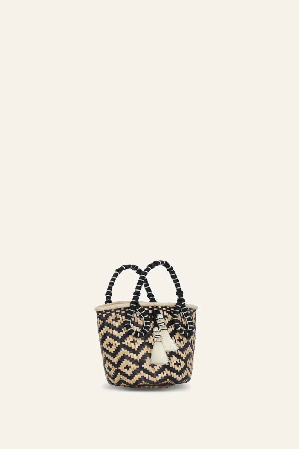 Johanna Ortiz Mythical Ship borsa paglia nero mini