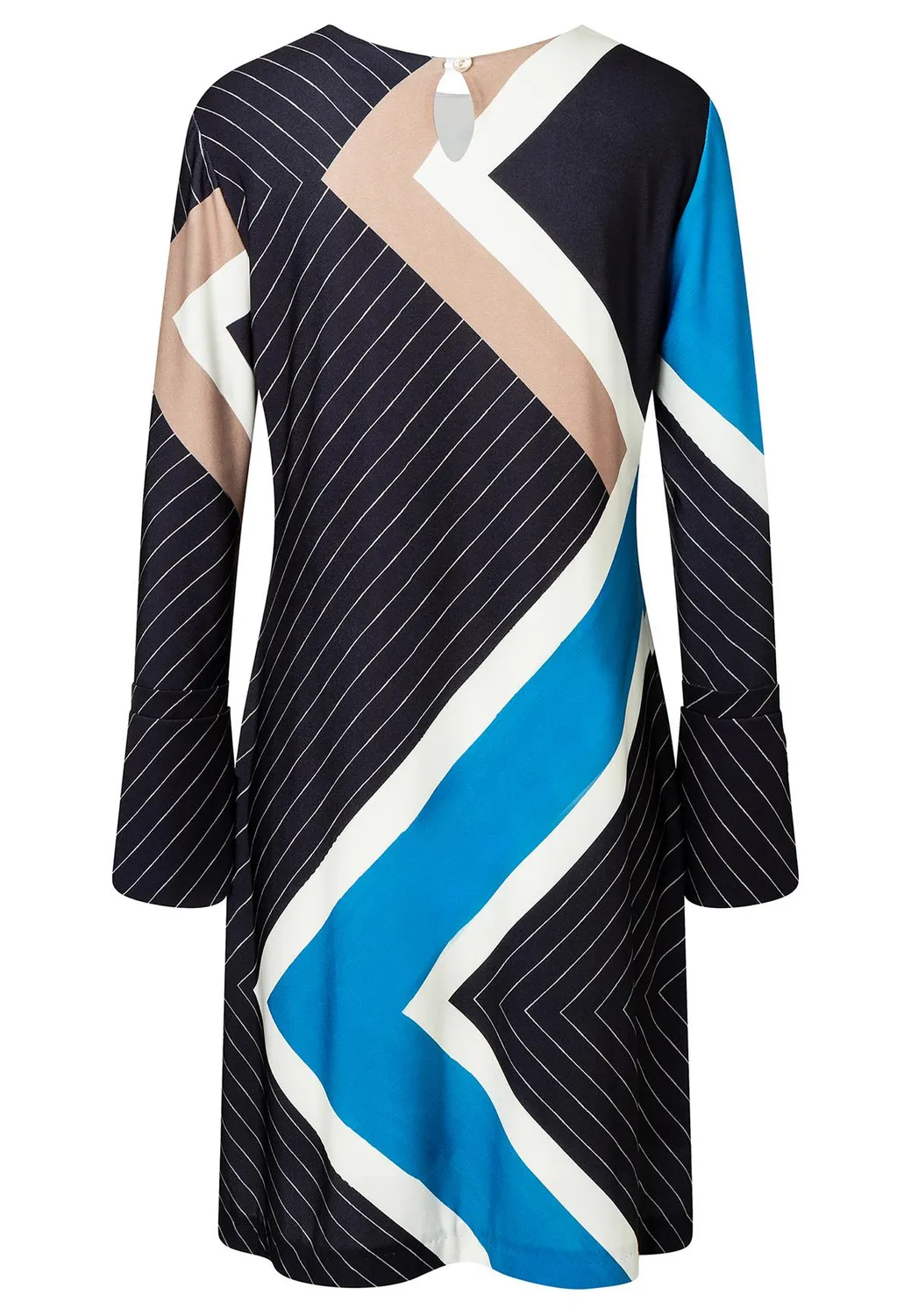 Ana Alcazar Sufana abito ufficio zigzag beige blu
