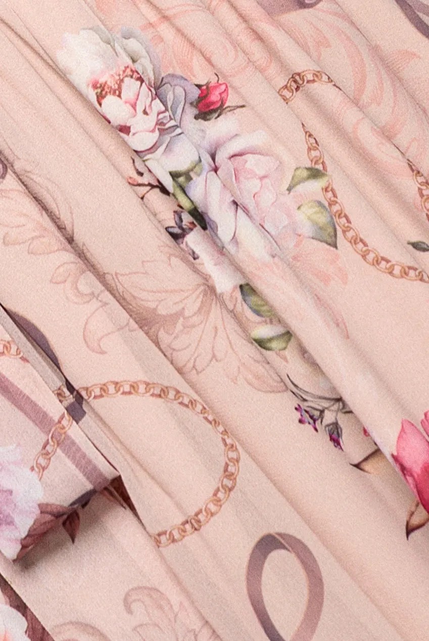 Goddiva Wrap abito lungo chiffon floreale latte spacco 8-16
