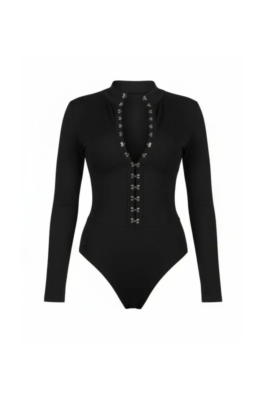 Avinci High Neck body nero manica lunga scuba