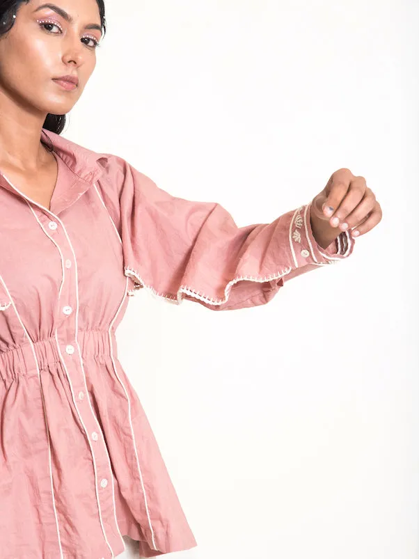 Our Dve Cuttle completo rosa cotone top pantaloni